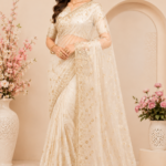 Ivory Gold Designer Saree