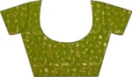 Siril Striped, Embellished Leheria Georgette Saree (Green, Gold) - Image 4