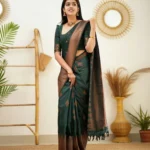 AVANTIKA FASHION Woven Kanjivaram Pure Silk, Art Silk Saree (Green)