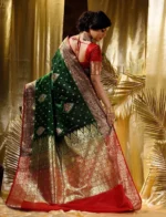 Kalapushpi Woven Banarasi Satin Saree (Multicolor) - Image 2