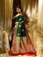 Kalapushpi Woven Banarasi Satin Saree (Multicolor) - Image 3