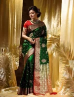 Kalapushpi Woven Banarasi Satin Saree (Multicolor)