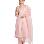 Kurta Pant Set with Organza Dupatta Salwar Suit