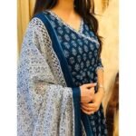 Rayon Anarkali Kurta Pant and Dupatta Set - Image 3