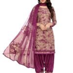 Yashika Women's Printed Dress Material - Unstitched Crepe Fabric Kurti, Pants & Dupatta Set