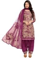 Yashika Women's Printed Dress Material - Unstitched Crepe Fabric Kurti, Pants & Dupatta Set