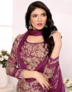 Yashika Women's Printed Dress Material - Unstitched Crepe Fabric Kurti, Pants & Dupatta Set - Image 3