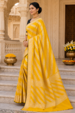 Sunshine Noir Banarasi Silk Saree - Image 5