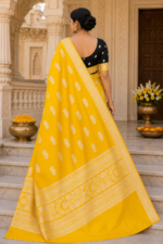 Sunshine Noir Banarasi Silk Saree - Image 4