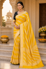 Sunshine Noir Banarasi Silk Saree - Image 3