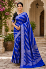 Royal Sapphire Noir Banarasi Silk Saree - Image 2