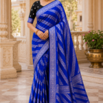Royal Sapphire Noir Banarasi Silk Saree
