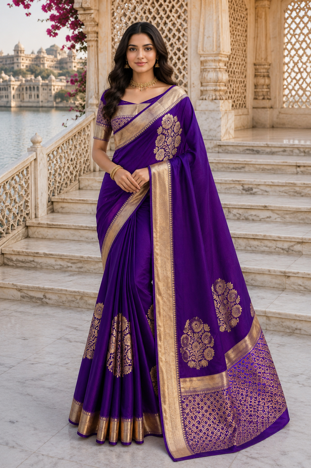ChatGPT Image Jul 3, 2026, 11_52_02 AM Noir Heritage Banarasi Silk Saree - Image 1