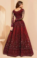 Divastri Embroidered Semi Stitched Lehenga Choli (Maroon) - Image 2