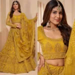 Udbhav Export Embroidered Semi Stitched Lehenga Choli (Yellow) - Image 4