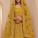 Udbhav Export Embroidered Semi Stitched Lehenga Choli (Yellow)
