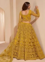 Udbhav Export Embroidered Semi Stitched Lehenga Choli (Yellow) - Image 2