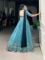 RUKHA FAB Embroidered Semi Stitched Lehenga Choli (Blue) - Image 2