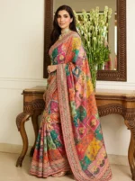 Kalista Embellished, Embroidered Bollywood Chiffon Saree - Image 2